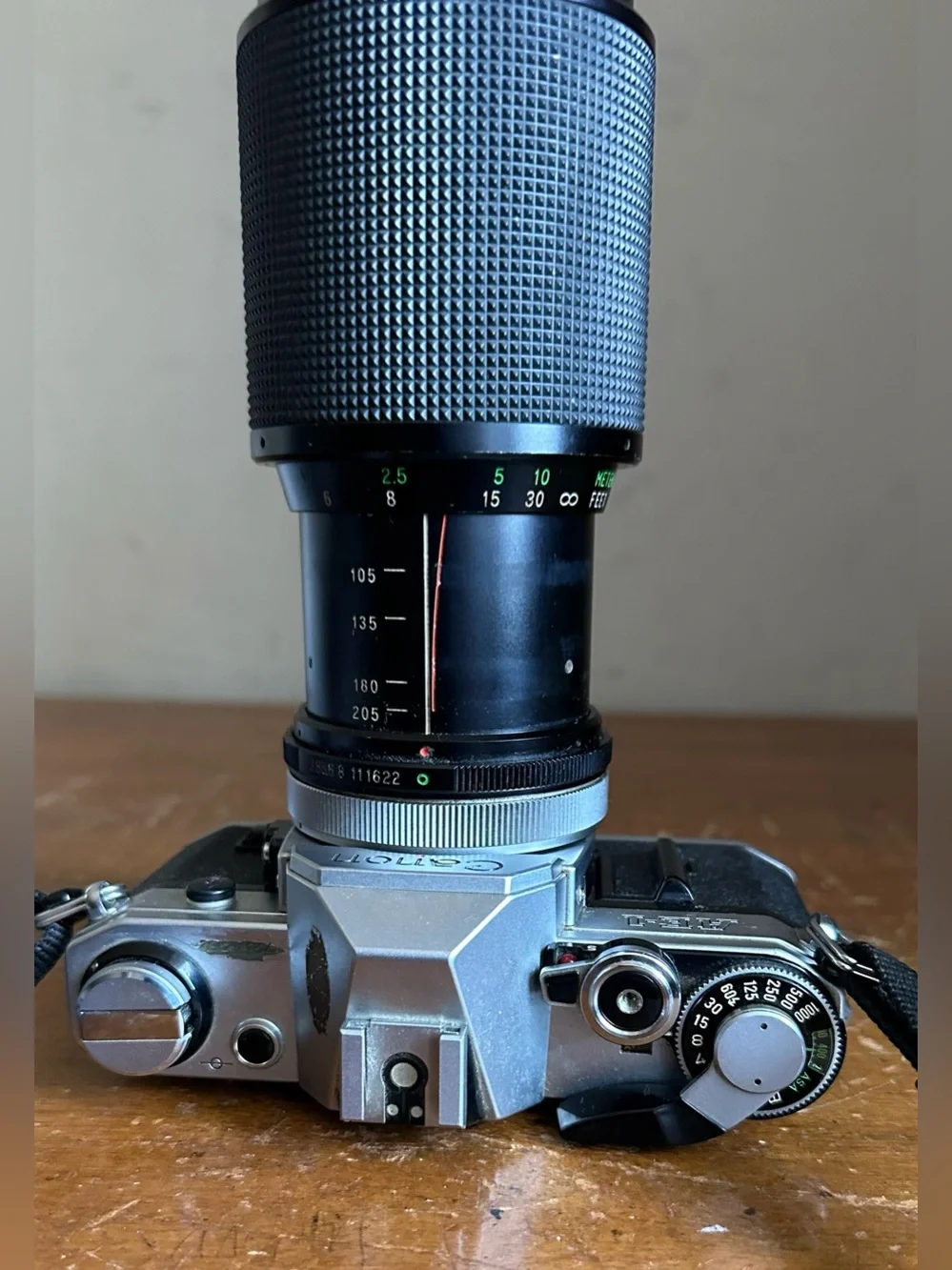 Canon AE-1 SLR 35mm Film Camera w/ Vivitar Macro Focusing Zoom 75-205mm Lens
